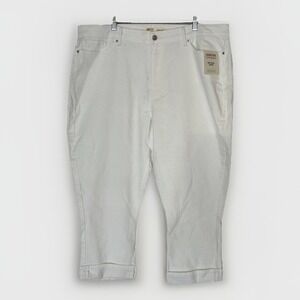 Signature by Levi Strauss White Denim Capri Pants Women's 20 NWT Mid Rise